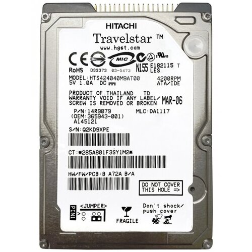 Жесткий диск Hitachi 14R9132 40Gb 4200 IDE 2,5