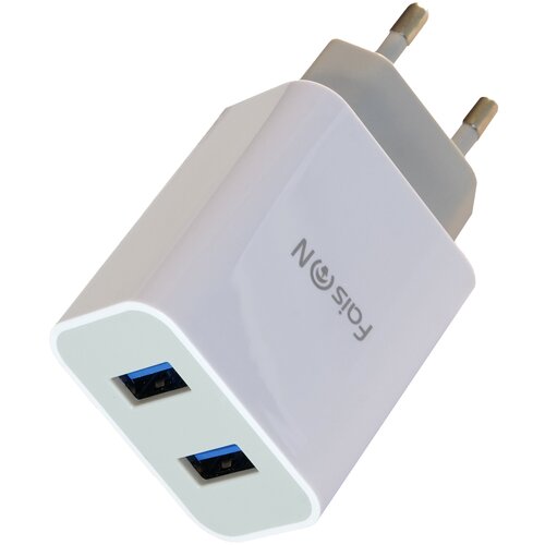 Сетевая зарядка FaisON 2xUSB, HUT-100, Start, 2.4A, белый
