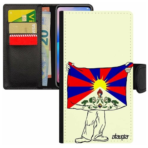 фото Чехол-книжка на телефон apple iphone se 2020, "флаг тибета с руками" государственный патриот utaupia