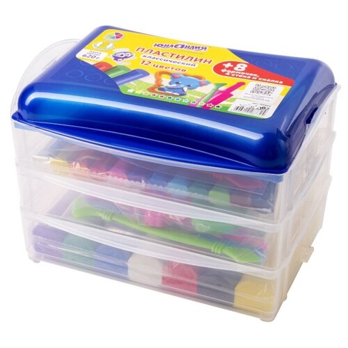 фото Набор для лепки юнландия пластилин 12 цветов 620g 105866