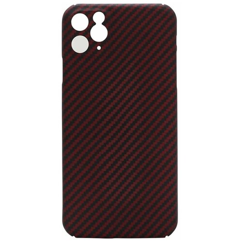 фото Кевларовый чехол dixis carbon case для apple iphone 11 pro (r11pro-cm) матовый красный