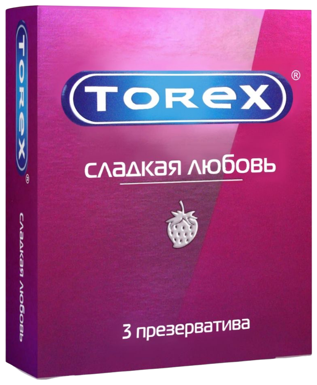 Презервативы Torex "Сладкая любовь" с ароматом клубники - 3 шт.