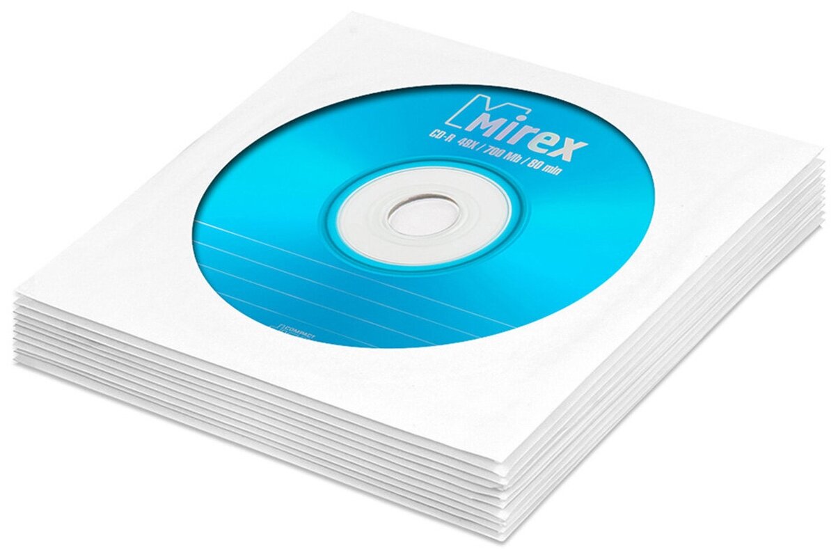 Диск CD-R 700Mb 48x Mirex Standard в бумажном конверте с окном