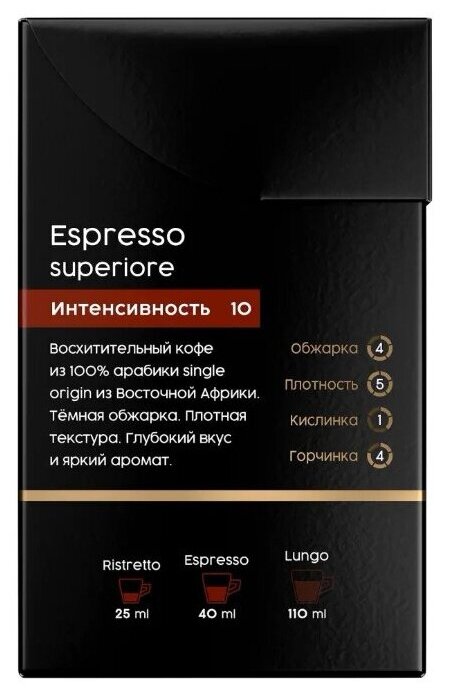 Кофе в капсулах COFFESSO "Espresso Superiore" для кофемашин Nespresso, комплект 5 шт., 100% арабика, 20 порций, 101230 - фотография № 4