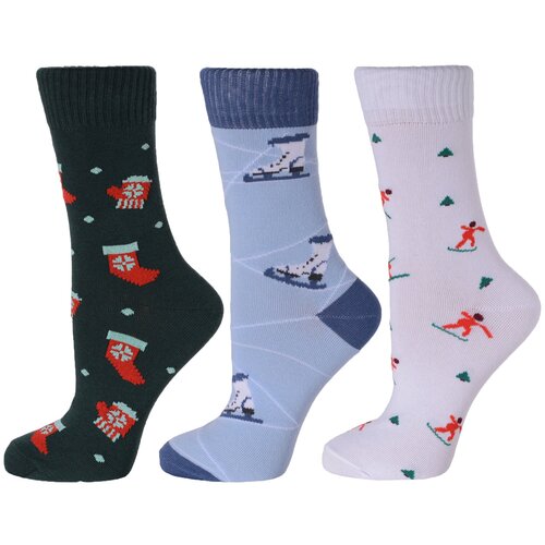 фото Женские носки moscowsocksclub, вязаные, размер 23-25 (36-39), мультиколор