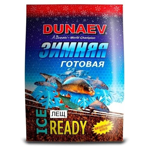 прикормка dunaev ice ready 0 5кг лещ 2 шт Прикормка DUNAEV iCE-READY, 500 г, , аромат крупный лещ, коричневая