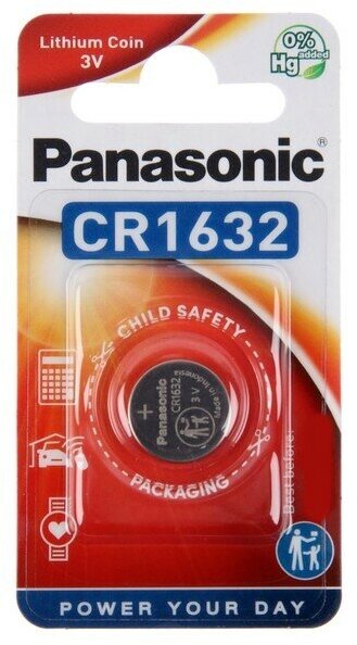 Panasonic Батарейка литиевая Panasonic Lithium Power, CR1632-1BL, 3В, блистер, 1 шт