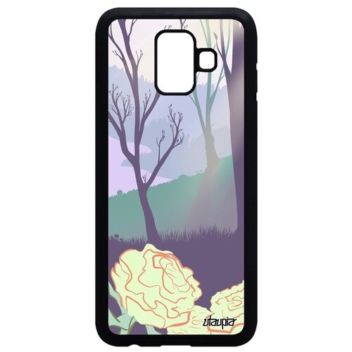 фото Ударопрочный чехол на смартфон // samsung galaxy a6 2018 // "лесные розы" розы пейзаж, utaupia, цветной