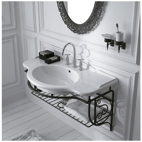 фото Globo paestum pa022 раковина для ванной комнаты 110*60 см (белая глянцевая) ceramica globo