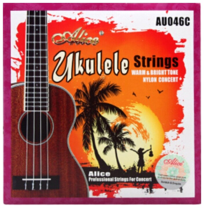 Комплект струн для концертного укулеле Alice AU046-C, Alice (Элис)