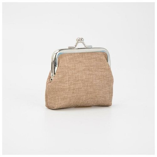 фото Кошелек жен 02-01-01 ткань. 9*1.5*8. отд на фермуаре. св-коричневый 5407001 сима-ленд