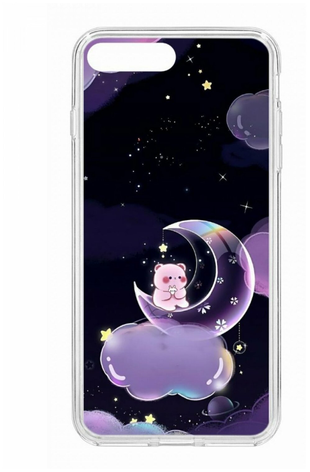 Чехол для iPhone 7 Plus/8 Plus Kruche Print Сон медвежонка,противоударная пластиковая накладка с рисунком,защитный силиконовый бампер с защитой камеры