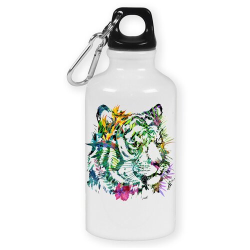 фото Бутылка с карабином coolpodarok "краски. тигры. цветы"