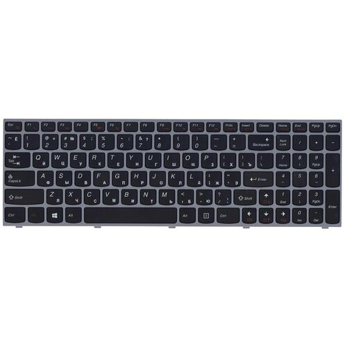 Клавиатура для ноутбука Lenovo IdeaPad B5400 M5400 черная с серебристой рамкой 1352₽