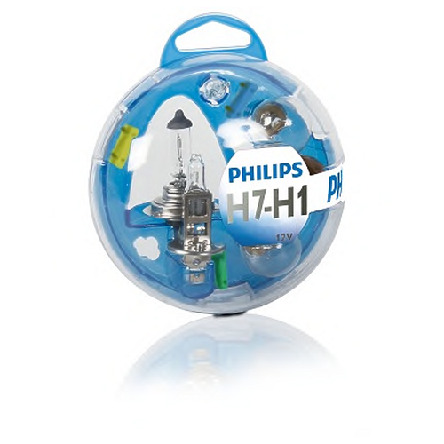 фото Philips 55720ebkm (62150cbh / 641 / 64150) набор запасных ламп kit h1 / h7 55720 eb 12v km
