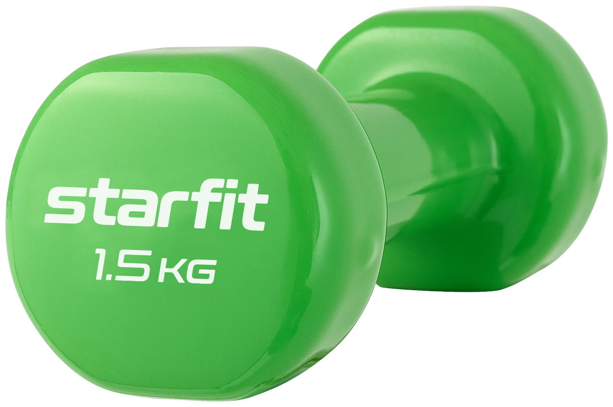 Гантель Starfit Core DB-101 1гант. 1.525кг винил. зеленый (УТ-00018822) - фото №3