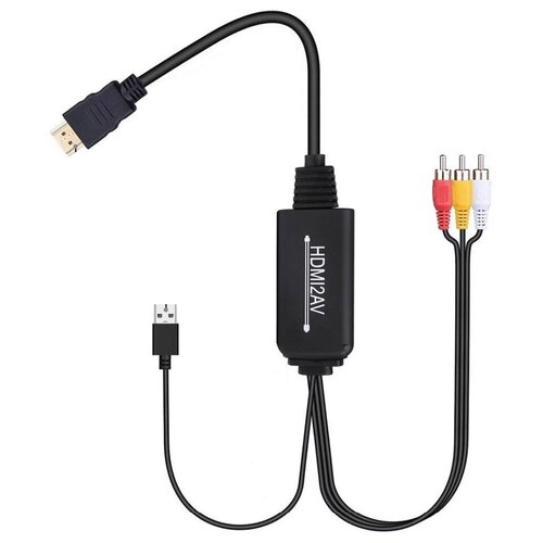 HDMI - 3RCA (AV-тюльпаны) кабель-конвертер 1,8 метра