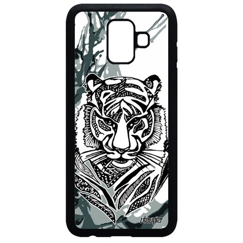 фото Красивый чехол на телефон // galaxy a6 2018 // "тигр" охота африка, utaupia, серый