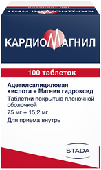 Кардиомагнил* таб.п.пл.об.75мг+15,2мг №100