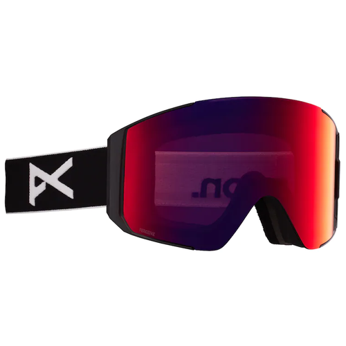 Сноубордическая, лыжная маска со съёмной линзой ANON Sync Goggles + Bonus Lens, Black/Perceive Sunny Red/Perceive Cloudy Burst