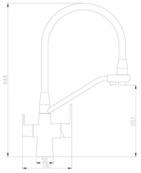 Смеситель для кухни под фильтр Zorg Steel Hammer SH 903-6 SATIN - фотография № 2
