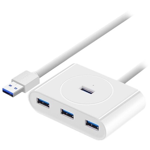 Комплект 2 штук, Разветвитель USB UGREEN USB 3.0 x 4, 1 м, цвет белый (20283)