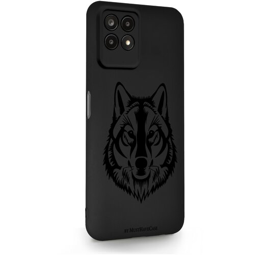 Черный силиконовый чехол для Realme 8i Волк для Реалми 8ай