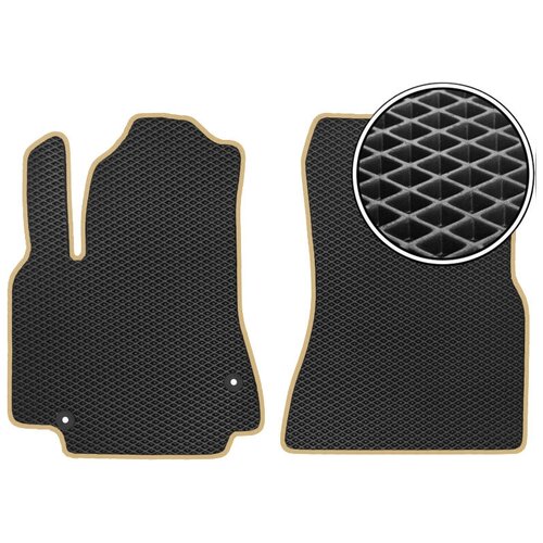 Комплект передних ковриков из 2-х шт ЕВА Mitsubishi Pajero II 1990 - 2004 3 двери (правый руль) ViceCar