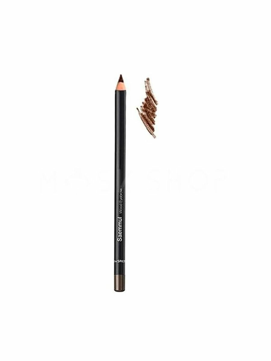 Карандаш для бровей 03, 0.2 гр, Saemmul wood eyebrow 03 black brown, THE SAEM, 8806164136690