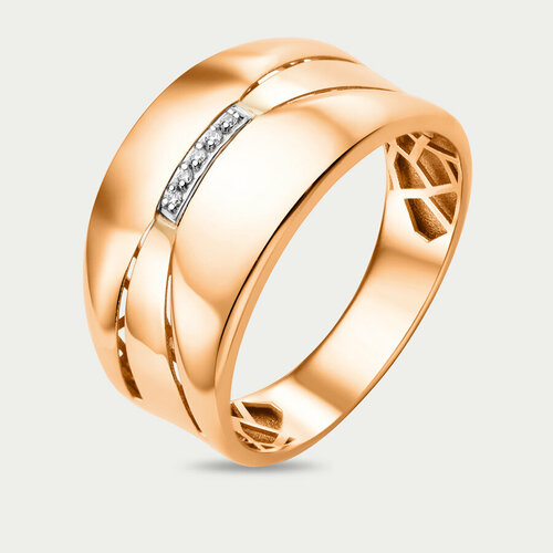 Кольцо GOLD CENTER, красное золото, 585 проба, фианит, размер 18