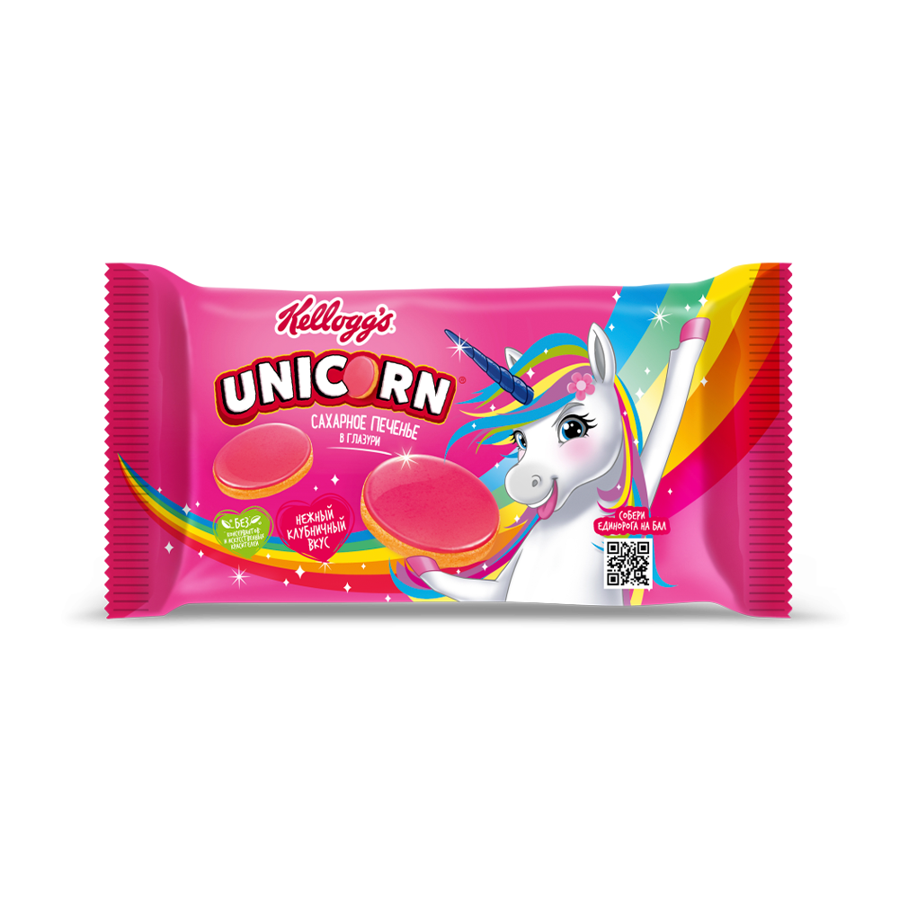 Печенье Kelloggs Unicorn Cахарное в глазури Клубника 105г - фото №8