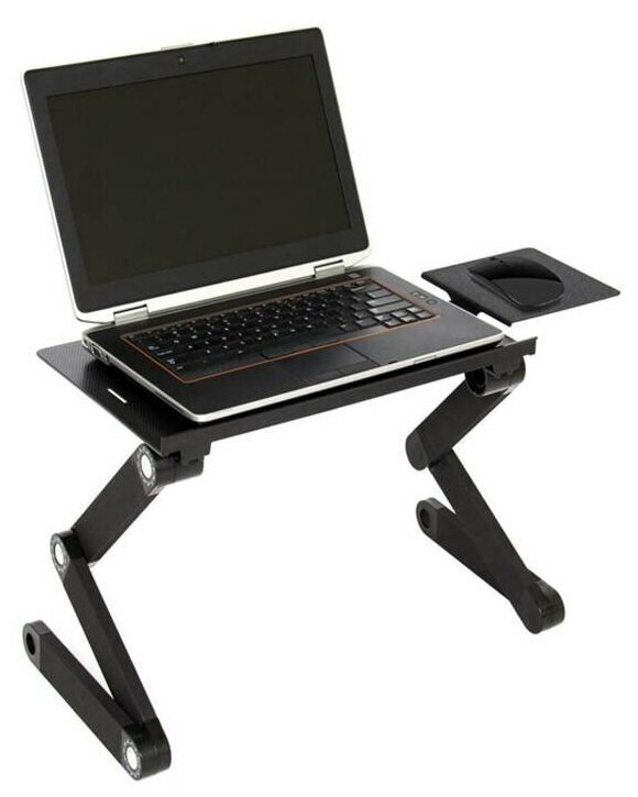 Столик трансформер для ноутбука Multifunctional Laptop Table T8 с охлаждением 42x26x50 см. Подставка для ноутбука многофункциональная