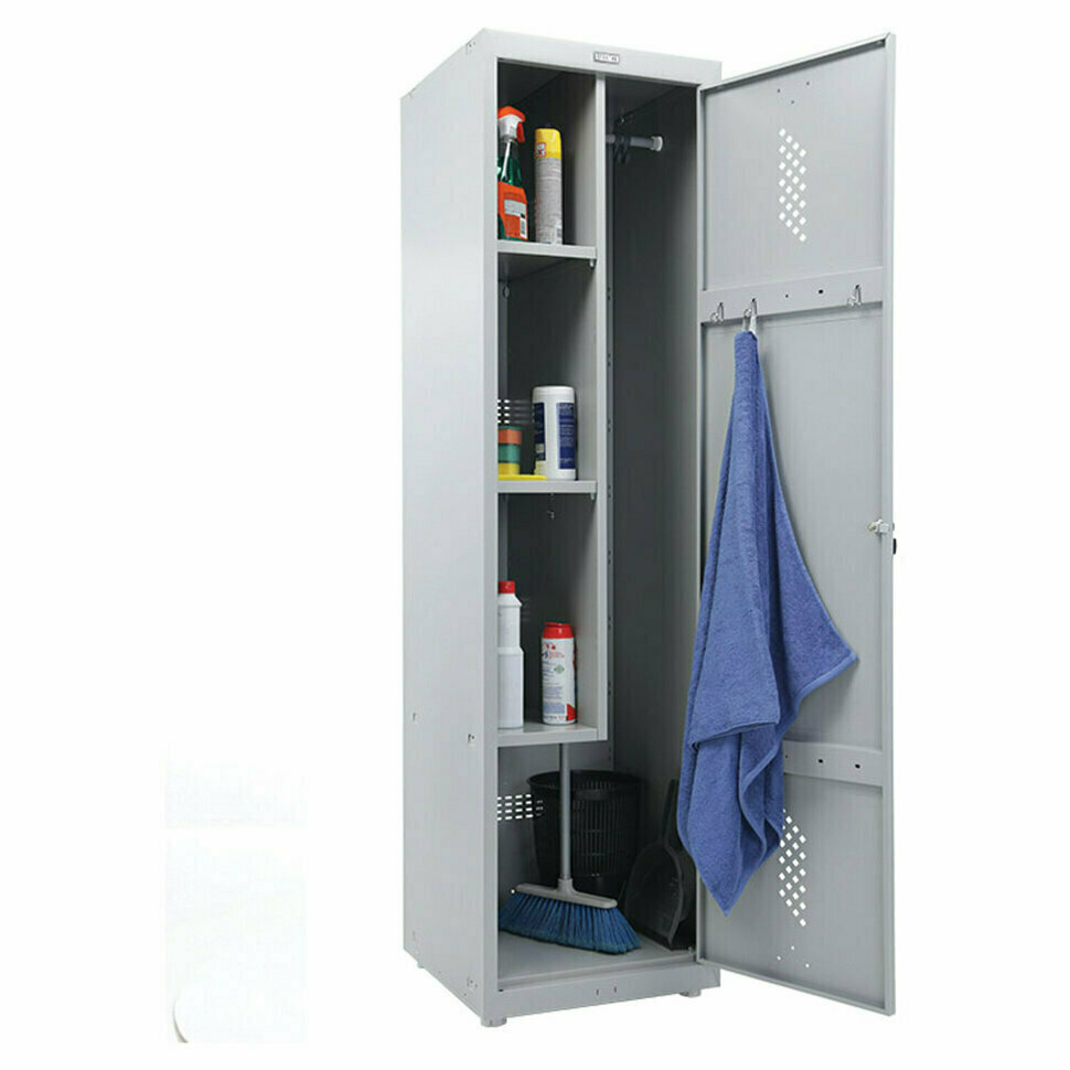 Шкаф металлический для раздевалок ПРАКТИК LS-11-50 для хранения одежды, шкаф локер, 3 полки, с ключевым замком, модульный, ВхШхГ: 1830x500x500 мм - фотография № 17