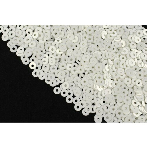 Итальянские пайетки Brambilla Paillettes плоские 3мм, цвет Bianco Lustre, 1022-216, 3 грамма