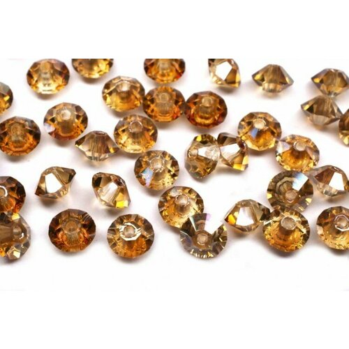 Бусины биконусы хрустальные 5х3мм, цвет LIGHT TOPAZ CELSIAN, 750-017, 10шт w8а карабин 017 al 1 пакет 10шт