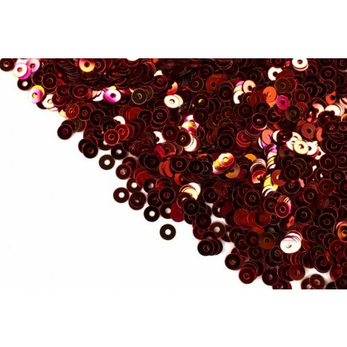 Итальянские пайетки Brambilla Paillettes плоские 3мм, цвет MI4 Rosso Iridato, 1022-221, 3 грамма