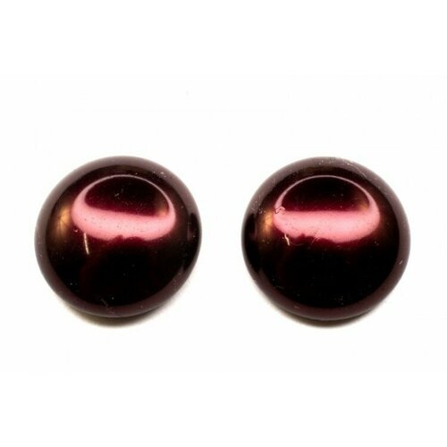 Glass Pearl Cabochon 18мм, цвет 70499 бордовый, 756-041, 2шт karairis 2020 fashion ladybugs earrings handmade cabochon glass stud earring art glass dome jewelry finding