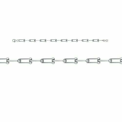 Браслет Del'ta, серебро, 925 проба, фианит, длина 16 см.