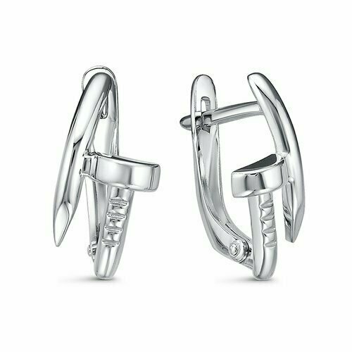 Серьги Del'ta, серебро, 925 проба, длина 1.7 см