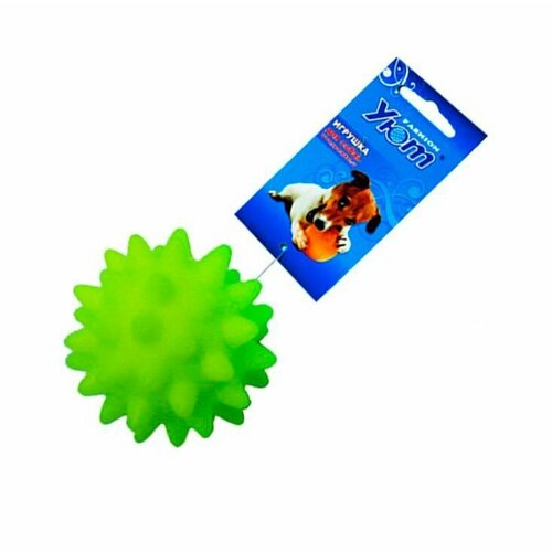 Уют Игрушка для собак мяч с шипами, виниловый, 7 см