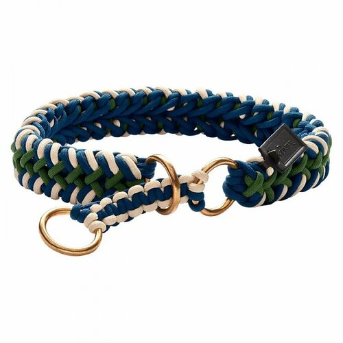 Ошейник-удавка для собак Hunter Tinnum 50/M-L (50 см) синий с зеленым