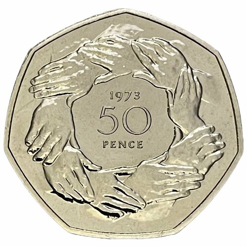 Великобритания 50 пенсов 1973 г. (Вступление в Европейское Экономическое Сообщество) (PP)