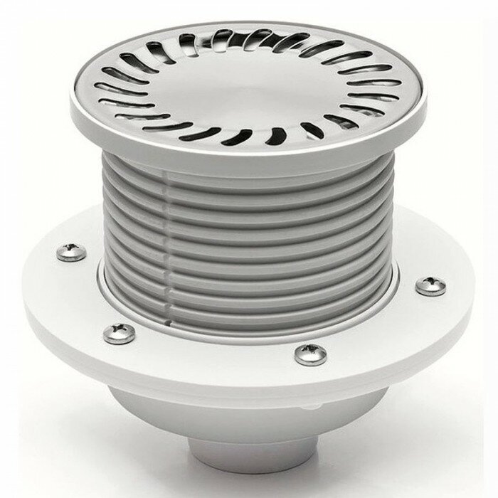 фото PV50N-PR3 Трап для пола D50 нерж. сталь с фланцем, круглый