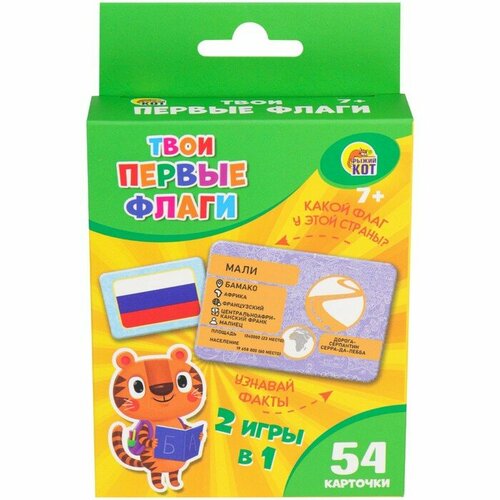 Настольная игра Рыжий кот Твои первые флаги. 54 карточки