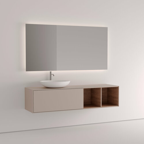 Дизайнерская тумба под 2 раковины 130 см. Vivomobili BEIGE ARIZONA