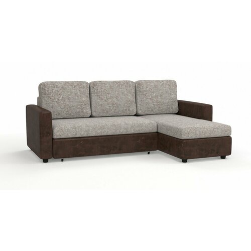 Диван раскладной угловой/Диван-кровать Траумберг, цвет серый/коричневый