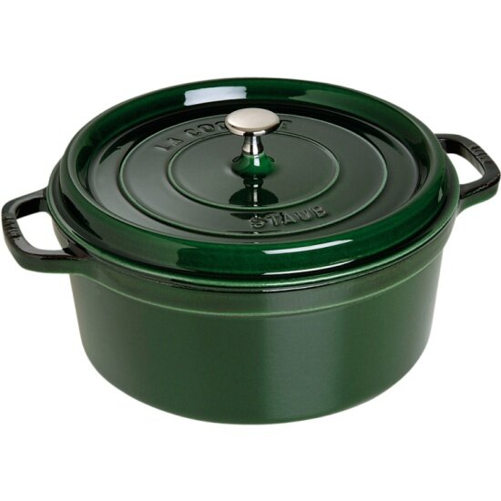 Кокот Staub круглый, 28 см, 6,7 л, зеленый базилик