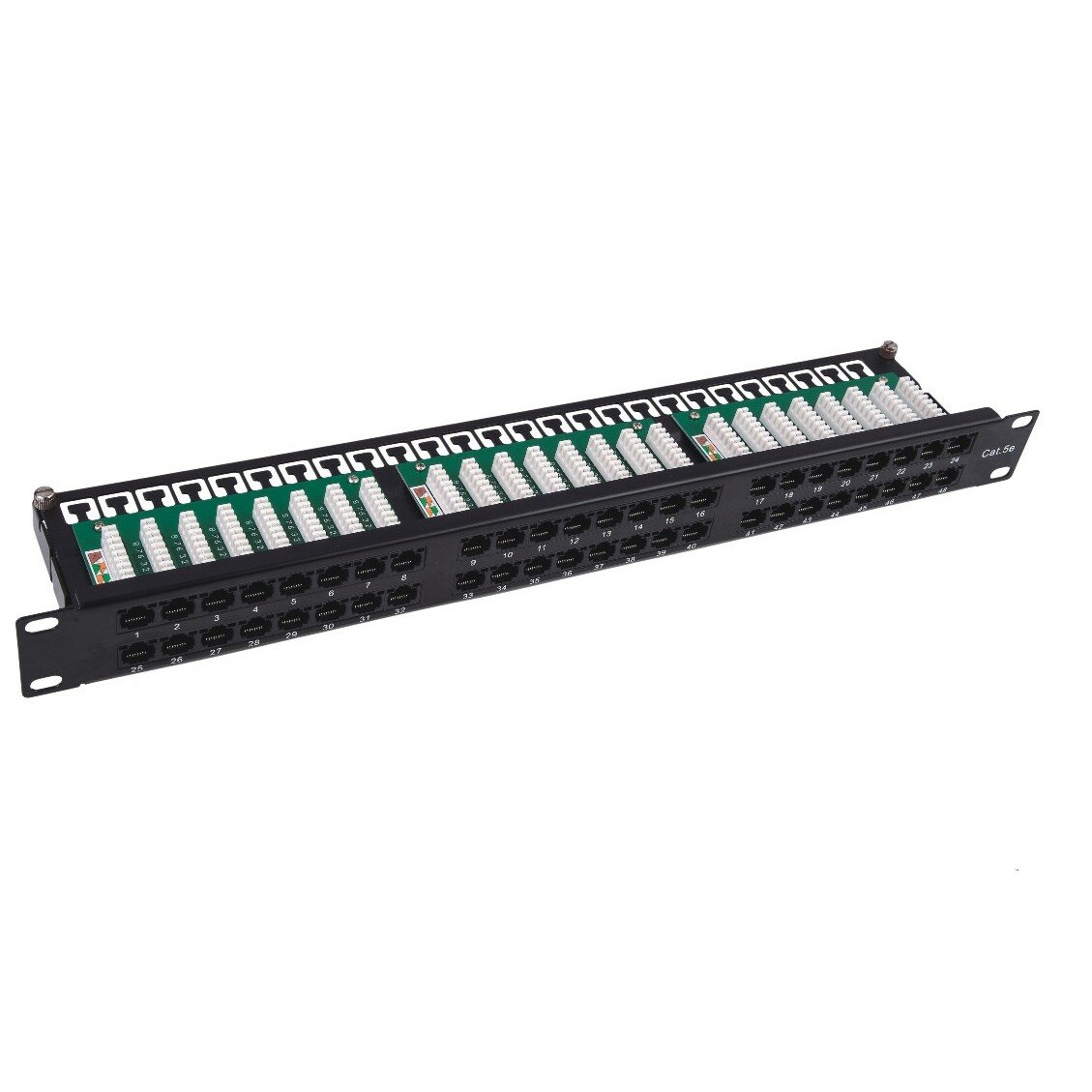 Neomax Патч-панель 19" NM-PP-1U48P-UC5E-D-105-BK 1U 48 портов кат.5E UTP Dual IDC цвет черный