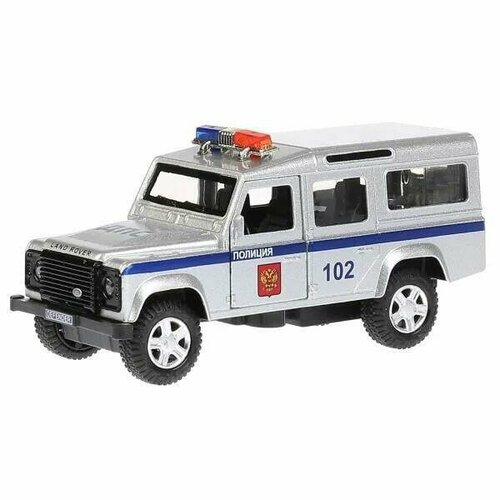 Машина металлическая Land Rover Defender Полиция 12 см свет-звук инерционная Технопарк DEFENDER-P-SL