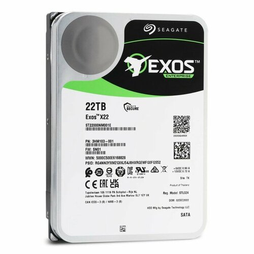 Seagate Жесткий диск 22TB Exos X22 ST22000NM001E 5666000₽